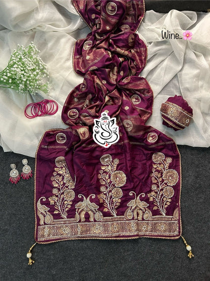 Dolla silk with embroidery saree