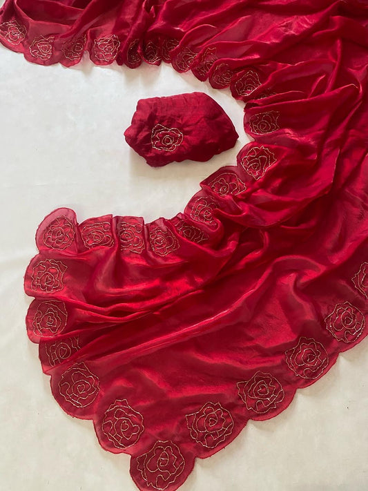 Space Silk Saree With katdana Work