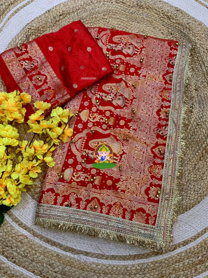 Ghunghroo Viscose Crepe Satin Silk saree