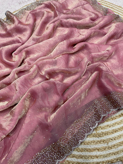 Space Silk Saree With stone Work Saree