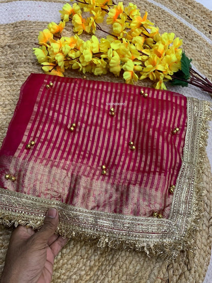 Ghunghroo organza silk saree