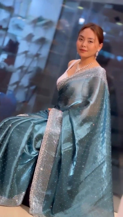 Jimmy Choo saree with Sequins and zari embroidery work