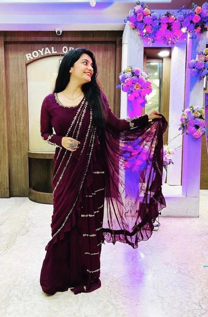 Embroidery cording work ready to wear Lenegha*