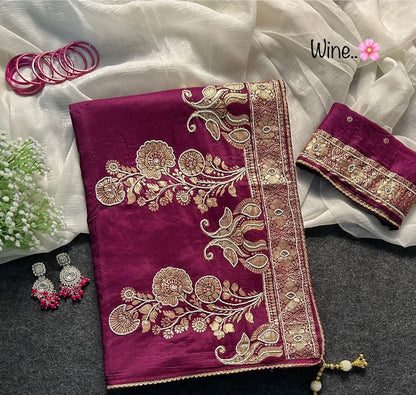 Dolla silk with embroidery saree