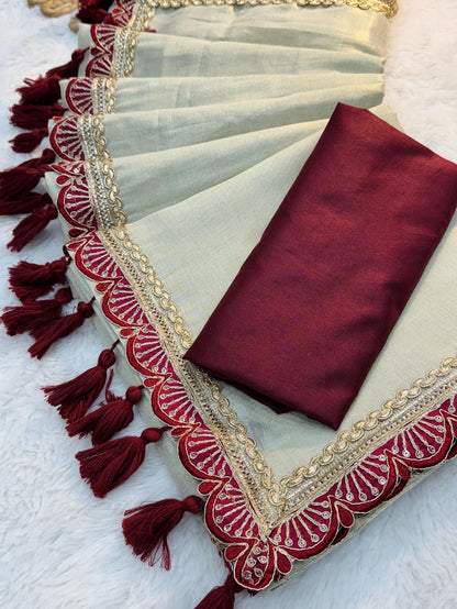 Golden Tissue Soft saree
