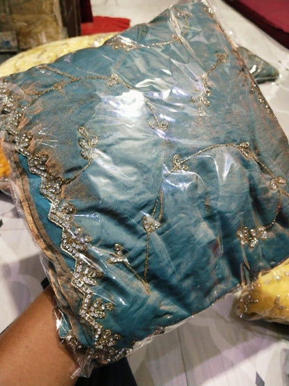 Fendy Silk designer saree with diamond stone handwork
