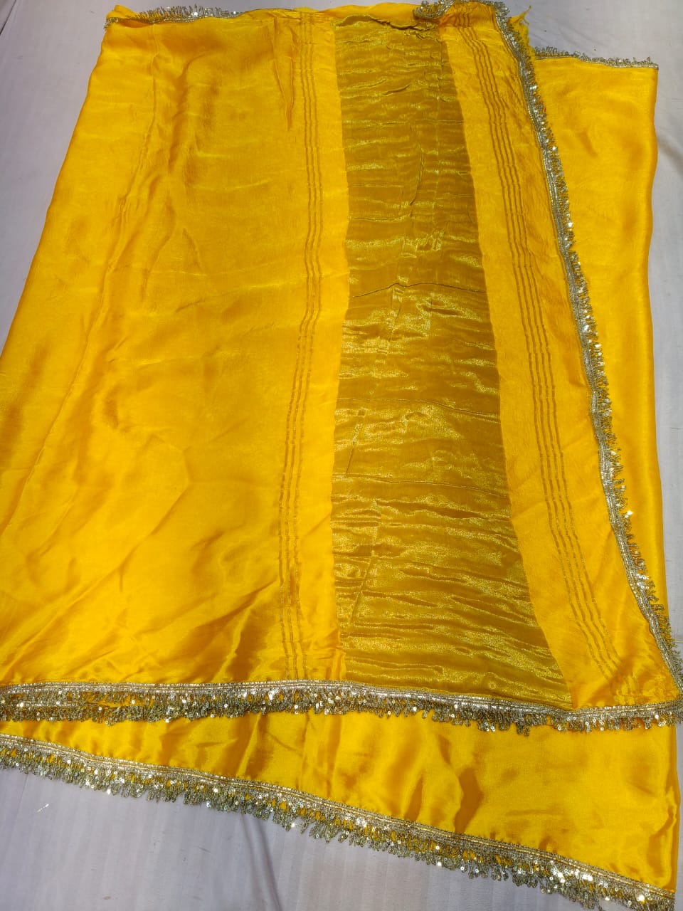 Gajji Satan lagdi patta work saree