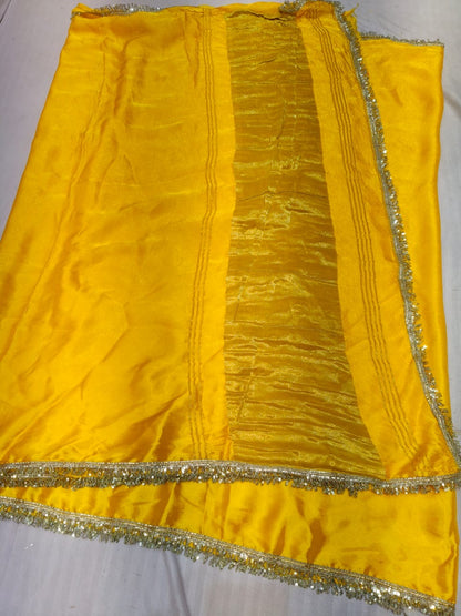 Gajji Satan lagdi patta work saree