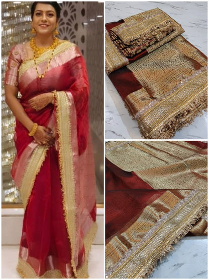 Banarasi MAHARANI dhoop chaon tissue silk Saree