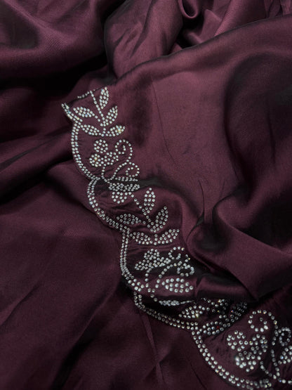 Siroski Diamonds Border in Rangoli silk saree