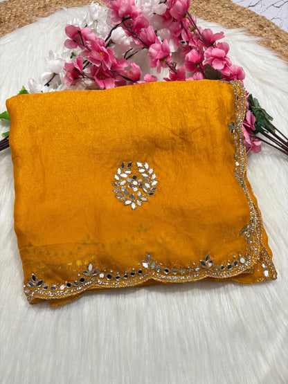 Fendi saree with diamond stone handwork