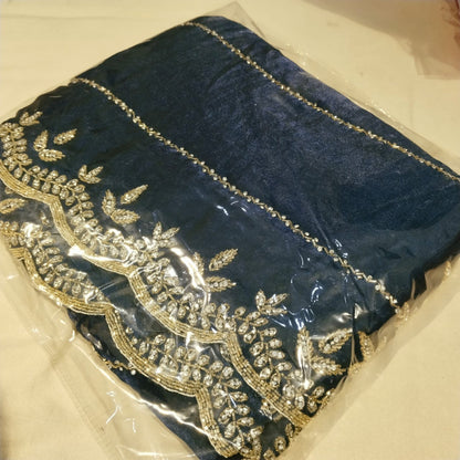 Fendi saree in diya design with diamond stone handwork