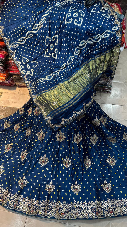 Lehnga Modal Gajji Satan lagdi and gotta patta work saree