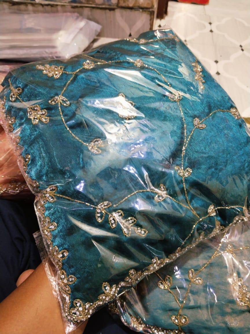Fendy Silk designer saree with diamond stone handwork
