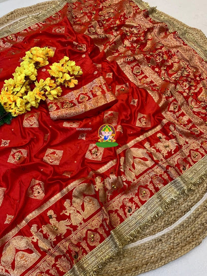 Ghunghroo Viscose Crepe Satin Silk saree
