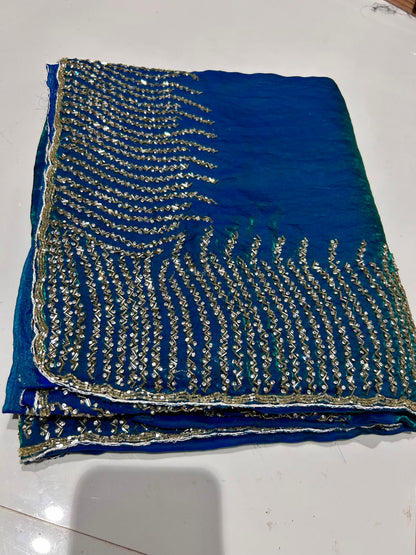 Fendi saree with diamond stone