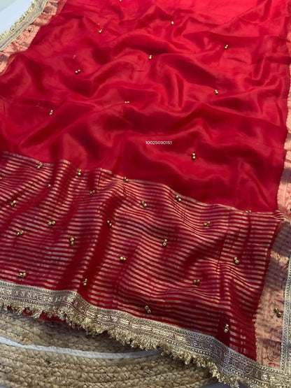Ghunghroo organza silk saree