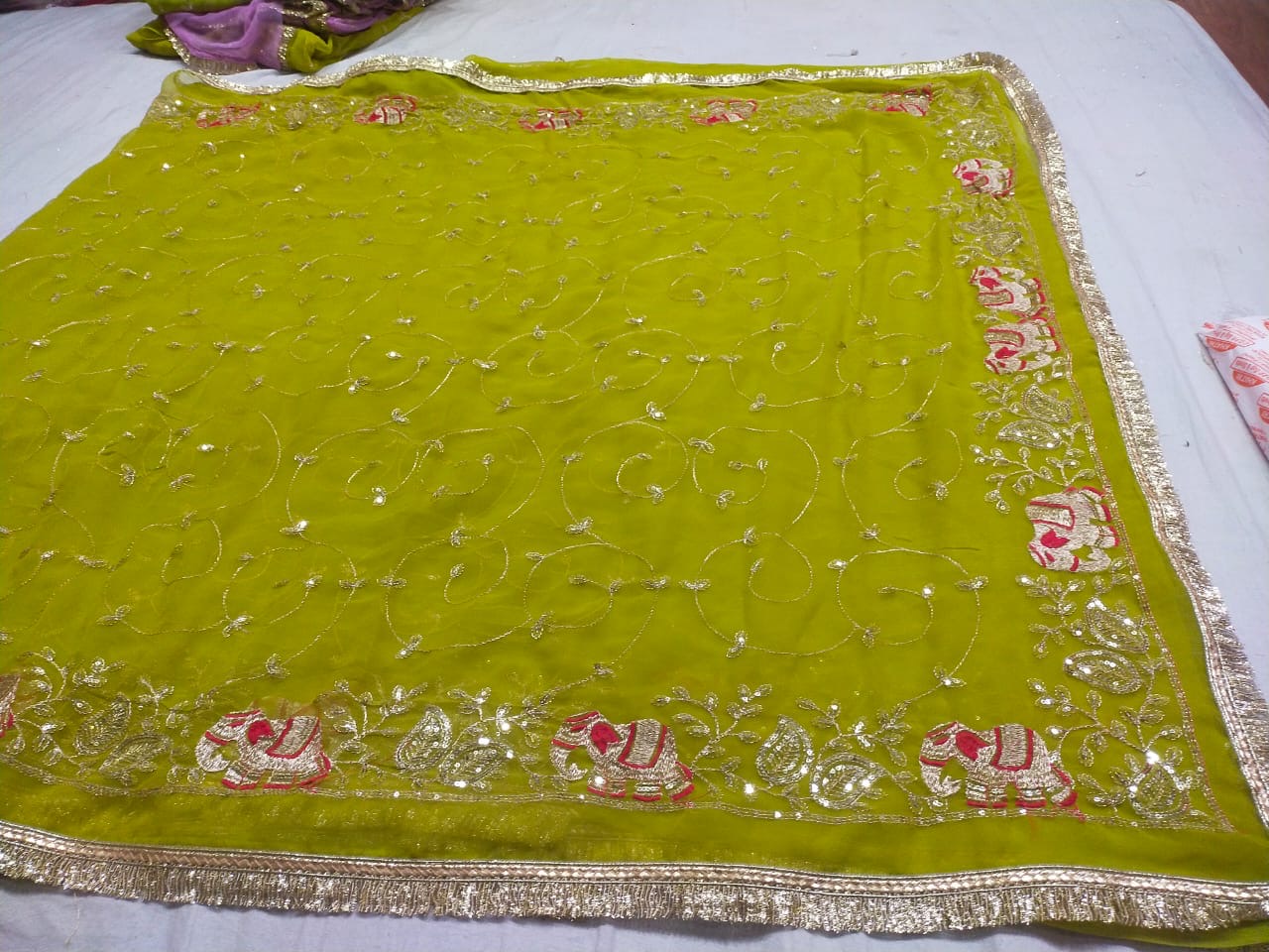 Georgette Kasab work saree