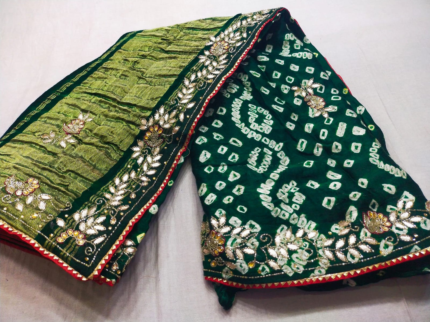 Modal Gajji Satan lagdi and gotta patta work saree