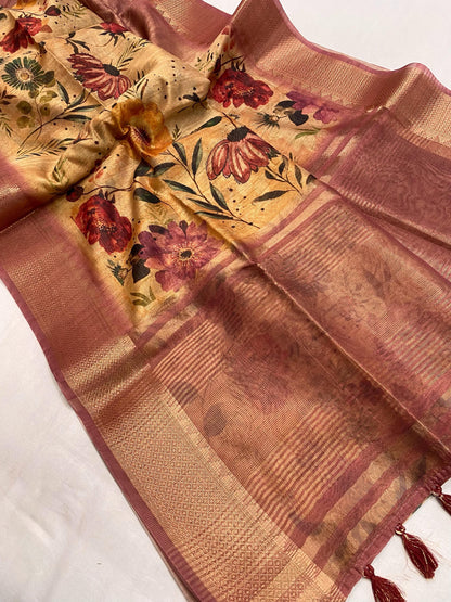 Tussar doby silk sarees with super weaved pallu