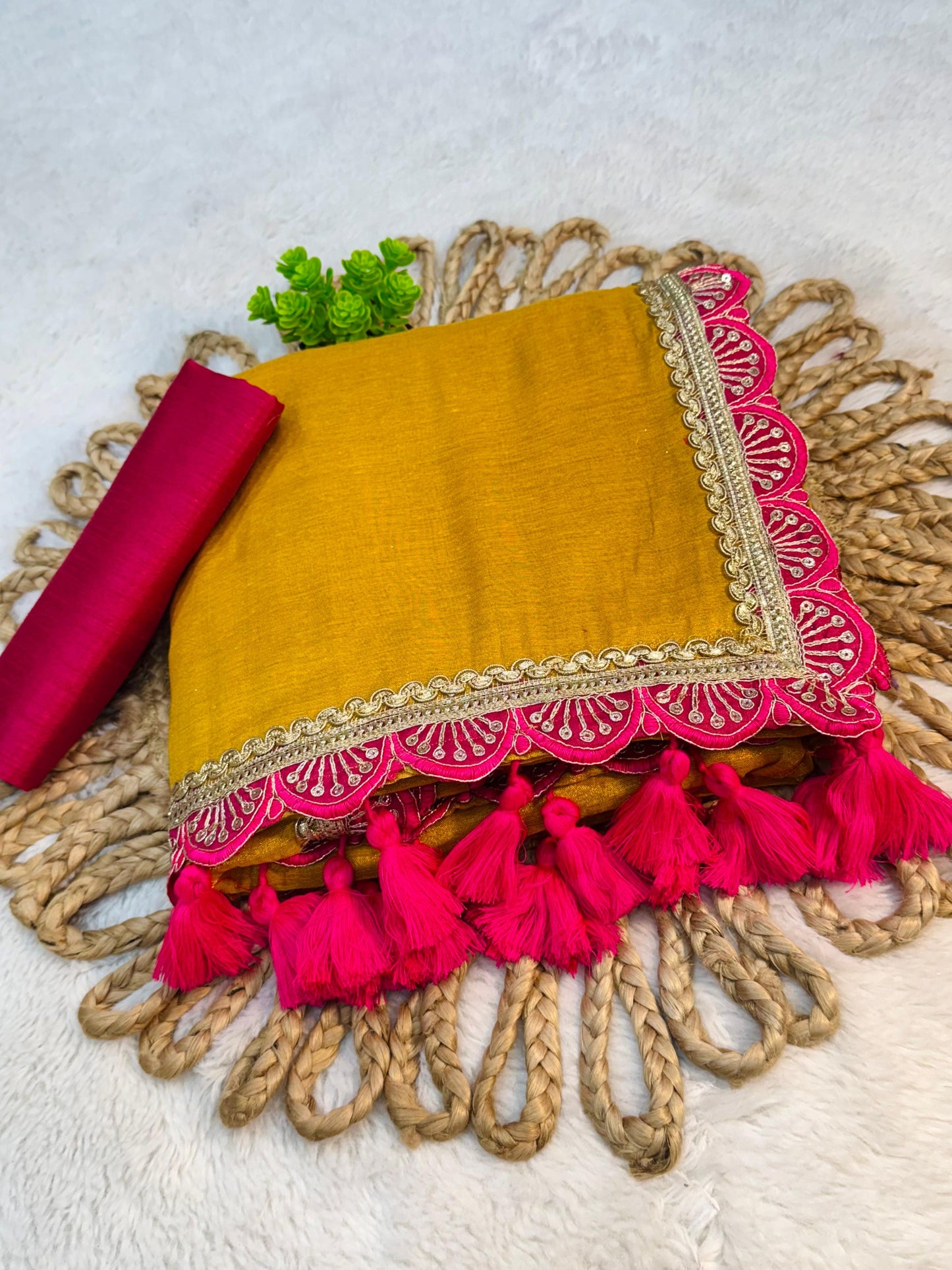 Golden Tissue Soft saree