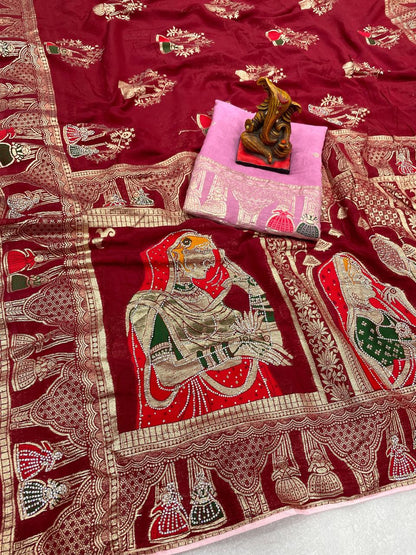 Dulhan Dola Viscose Silk with sirowski work