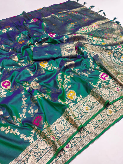 Soft Banarasi silk saree with zari weaving
