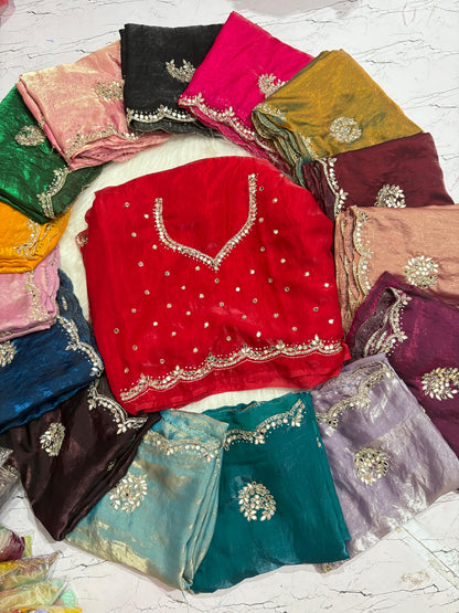 Fendi saree with diamond stone handwork