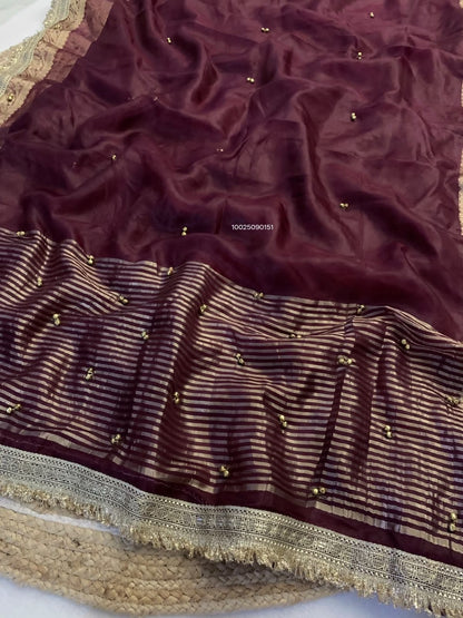 Ghunghroo organza silk saree