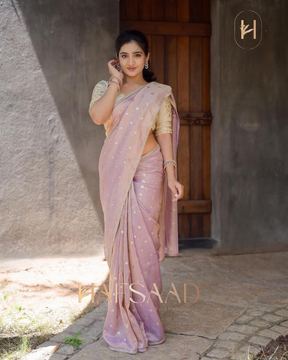 Sequins embroidery work saree