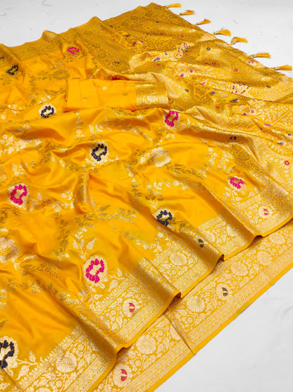 Soft Banarasi silk saree with zari weaving
