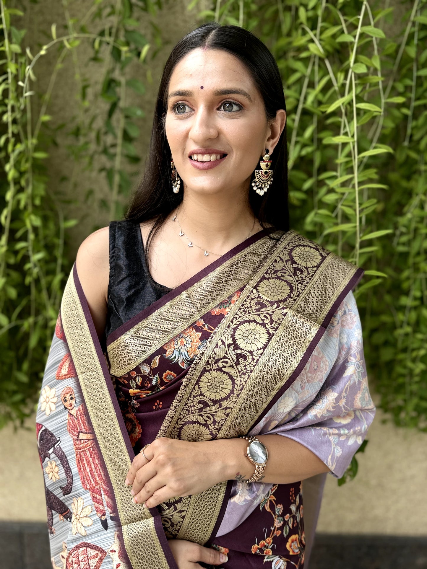 Dola silk digital print saree