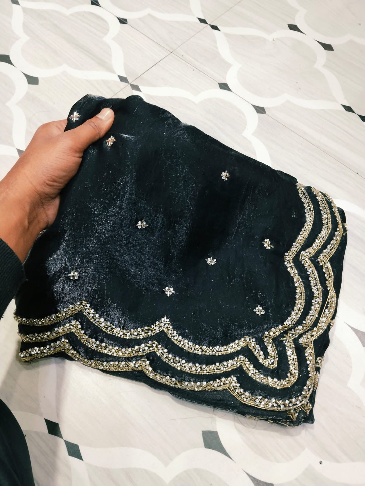 Fendi saree with diamond stone