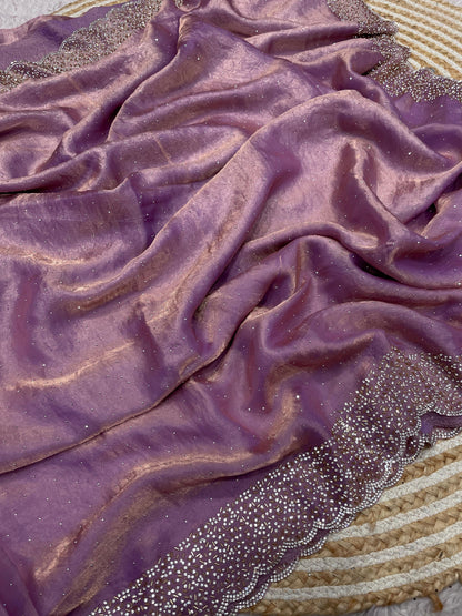 Space Silk Saree With stone Work Saree
