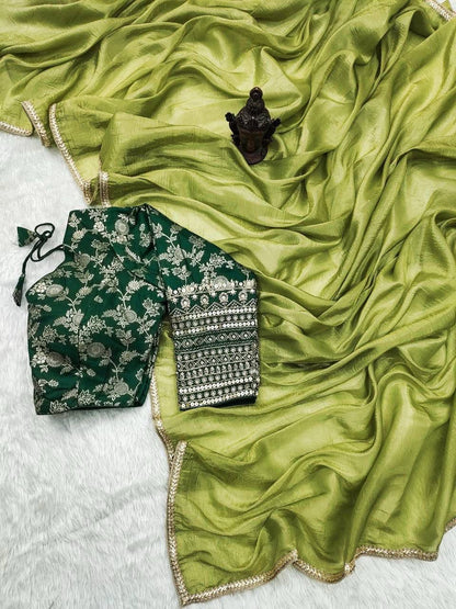 CRUSH tissue saree with blouse