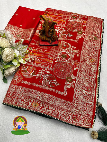Pure Viscose Dola Fabric Saree With Beautiful Heavy Meenakari Zari Weaving