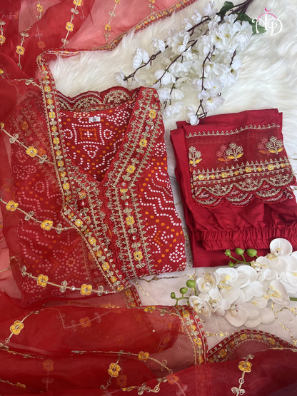 Reyon suit set with Irgabza dupatta