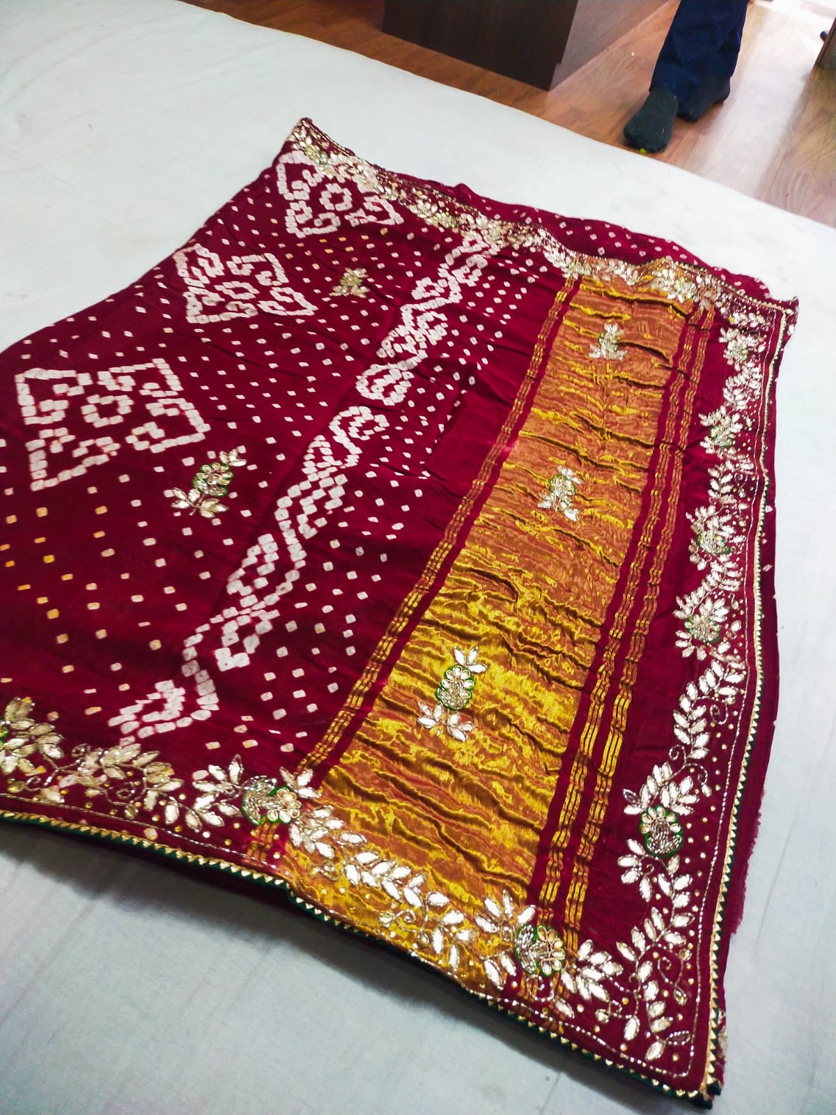 Modal Gajji Satan lagdi and gotta patta work saree