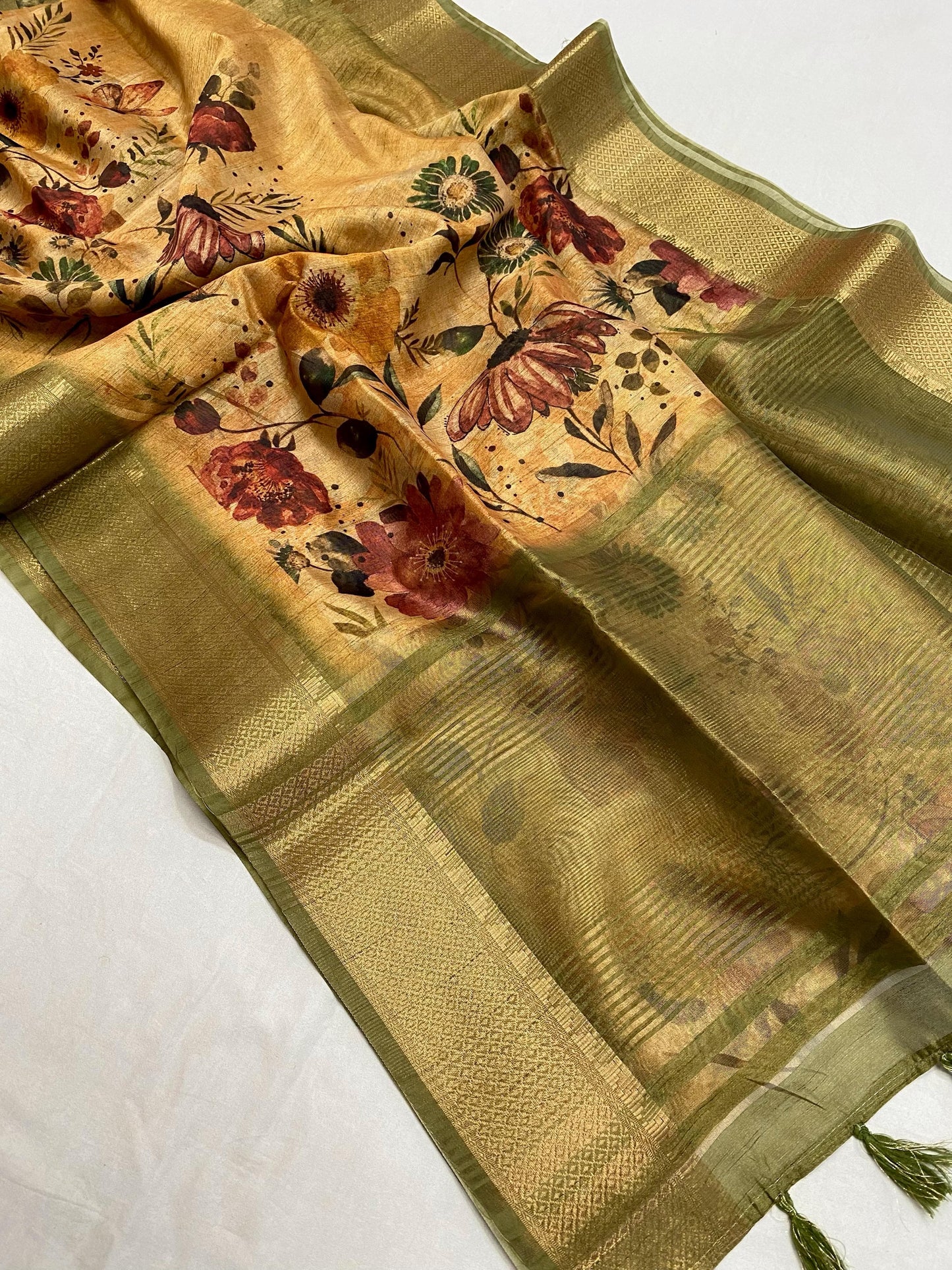 Tussar doby silk sarees with super weaved pallu