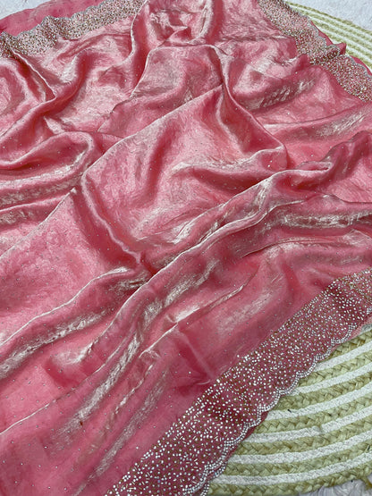 Space Silk Saree With stone Work Saree