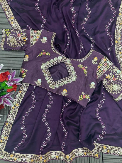 RANGOLI SILK FABRIC ON EMBROIDERY