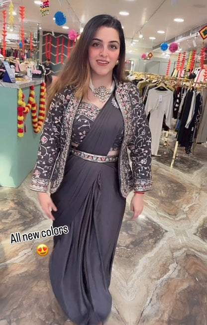 Ready To Wear Saree With Jacket