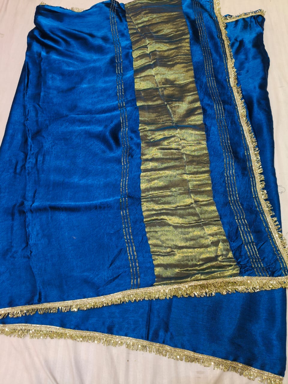 Gajji Satan lagdi patta work saree