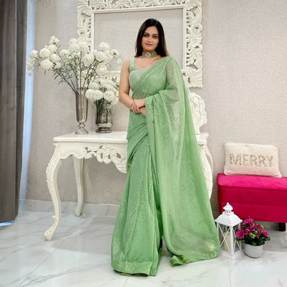 georgette with sequence work saree