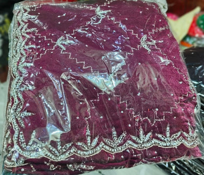 Fendi saree with diamond stone Jaal work Diya design 2 Saree