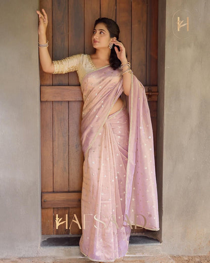 Sequins embroidery work saree