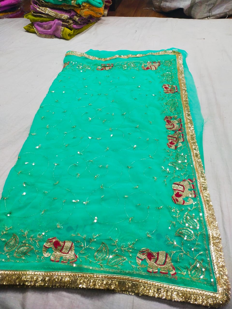 Georgette Kasab work saree