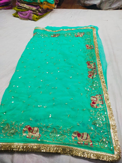 Georgette Kasab work saree