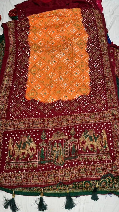 gaji silk bandhej saree