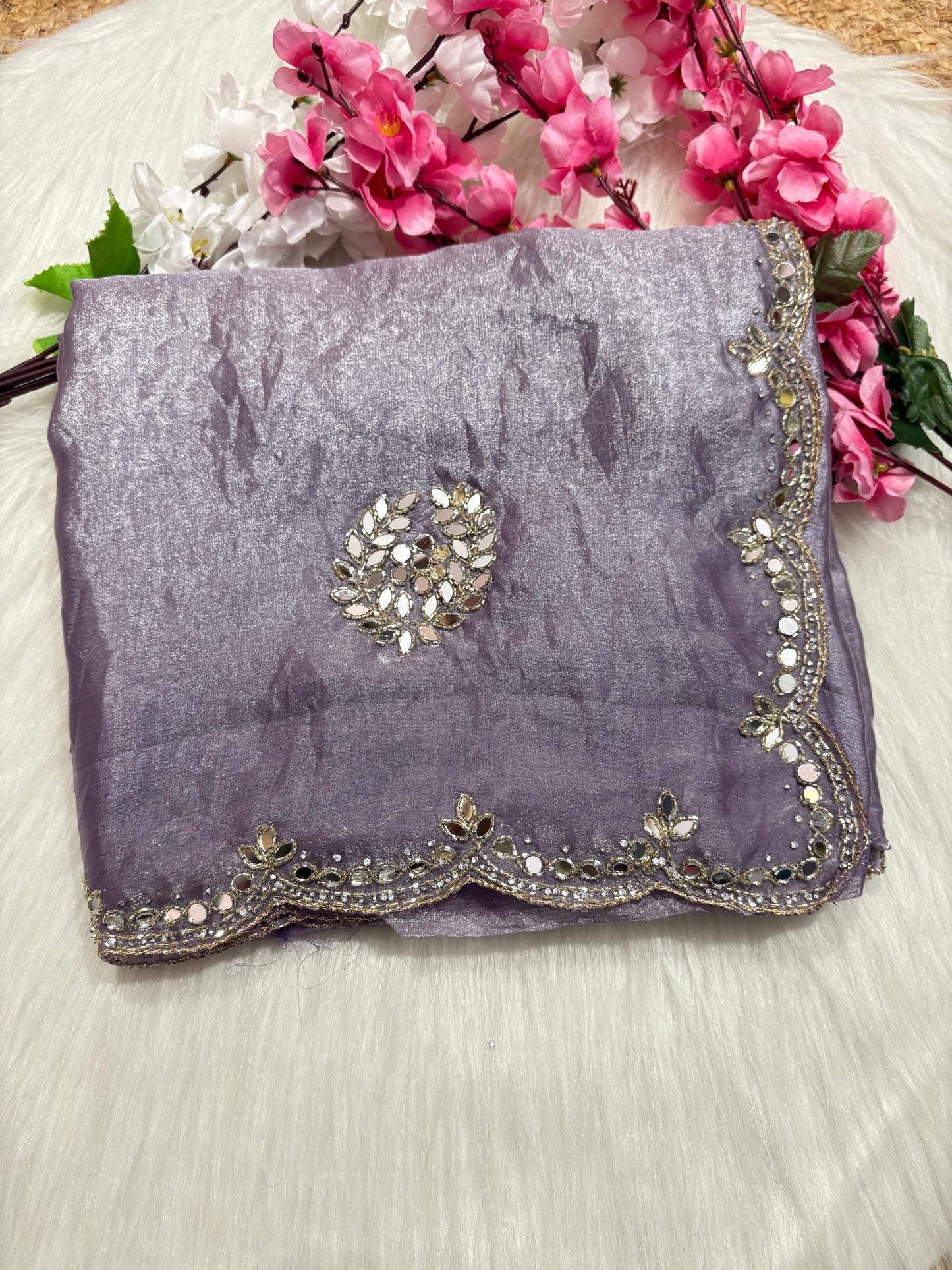 Fendi saree with diamond stone handwork